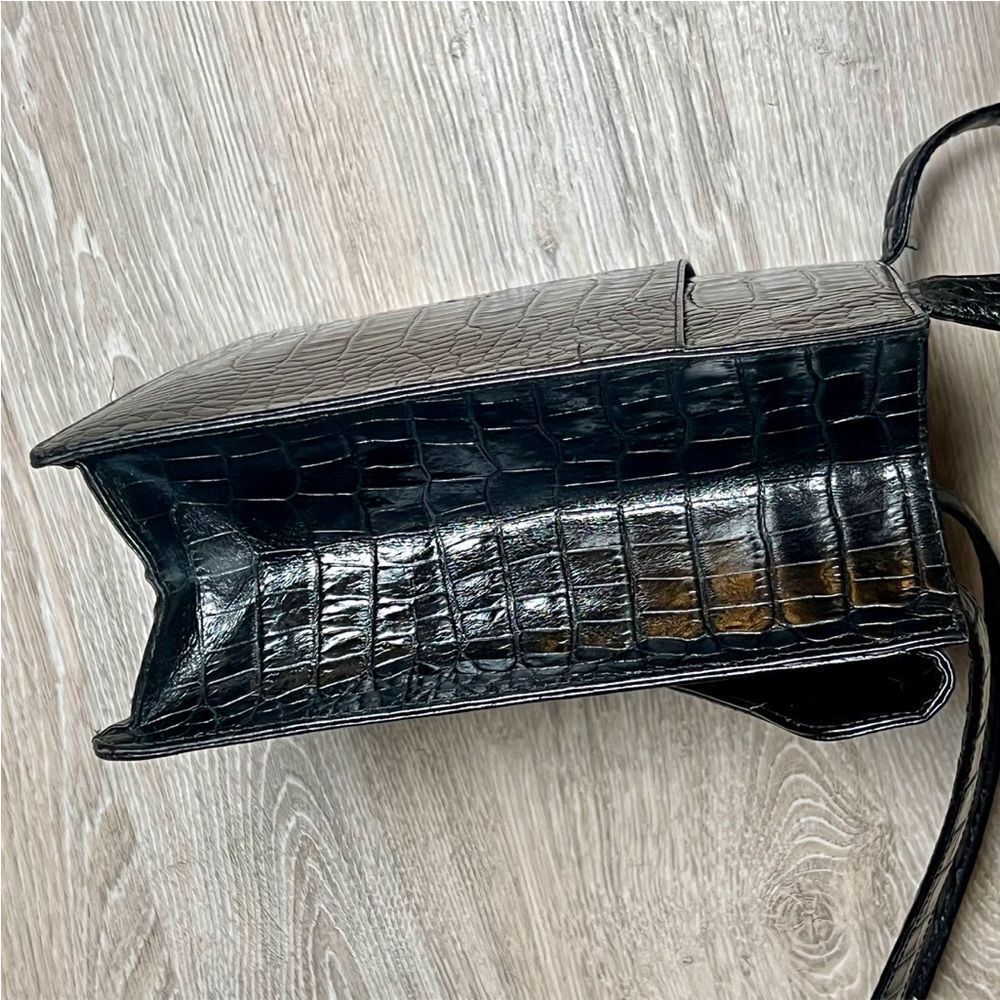 RALPH LAUREN COLLECTION Alligator Skin Leather Black Hand Bag Sterling Flap Tip - Picture 13 of 16